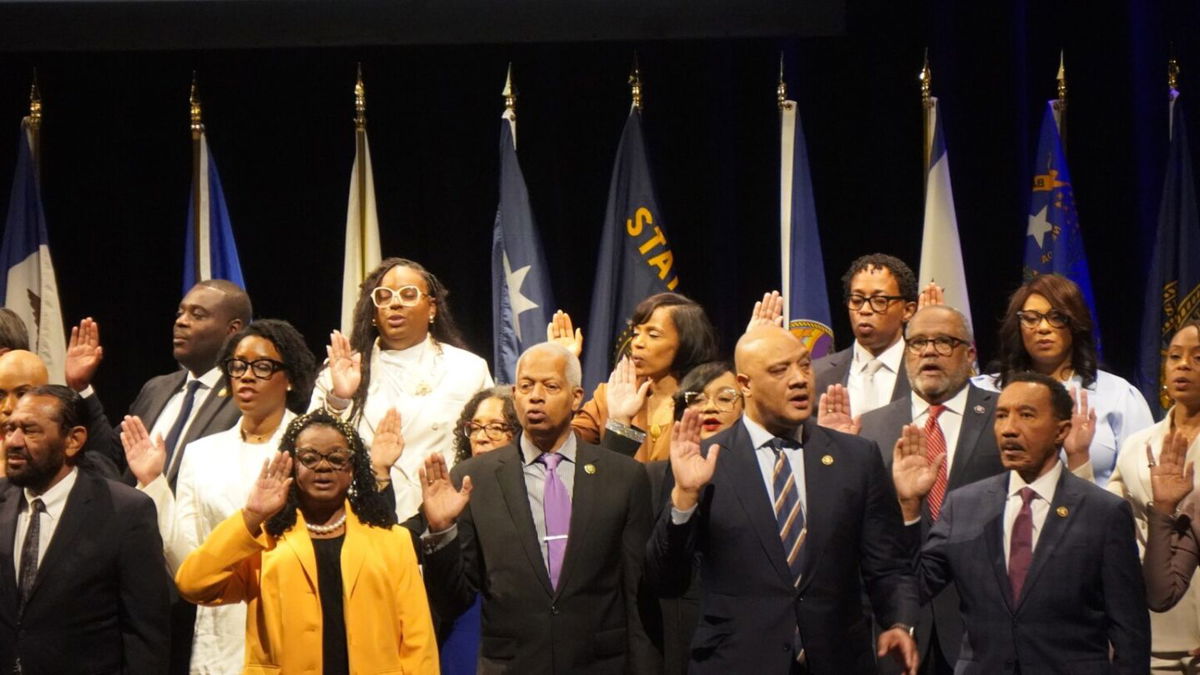 A record 62 Black members of Congress joined the Congressional Black Caucus on Friday, Jan. 3, 2025. They included Janelle Bynum (back row, far right), Oregon’s first member.