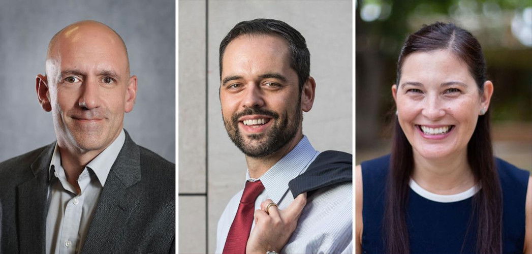 Central Oregon Community College presidential finalists Steve Erickson, Greg Pereira and Angela Tos.