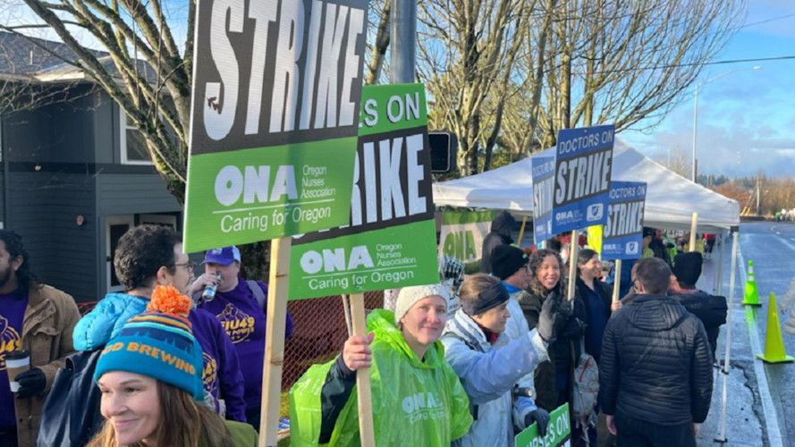 Thousands of Providence health care workers, including doctors and nurses, went on strike Friday.