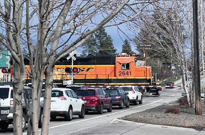 Traffic backups are a regular occurrence at the at-grade railroad crossing on Reed Market Road in SE Bend.