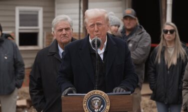 President Donald Trump delivers remarks in Swannanoa
