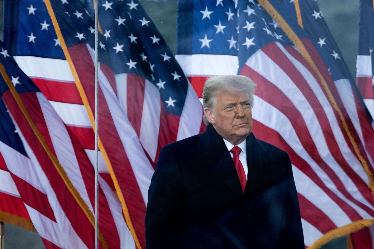 <i>Brendan Smialowski/AFP/Getty Images via CNN Newsource</i><br/>President Donald Trump speaks to supporters from the Ellipse near the White House on January 6