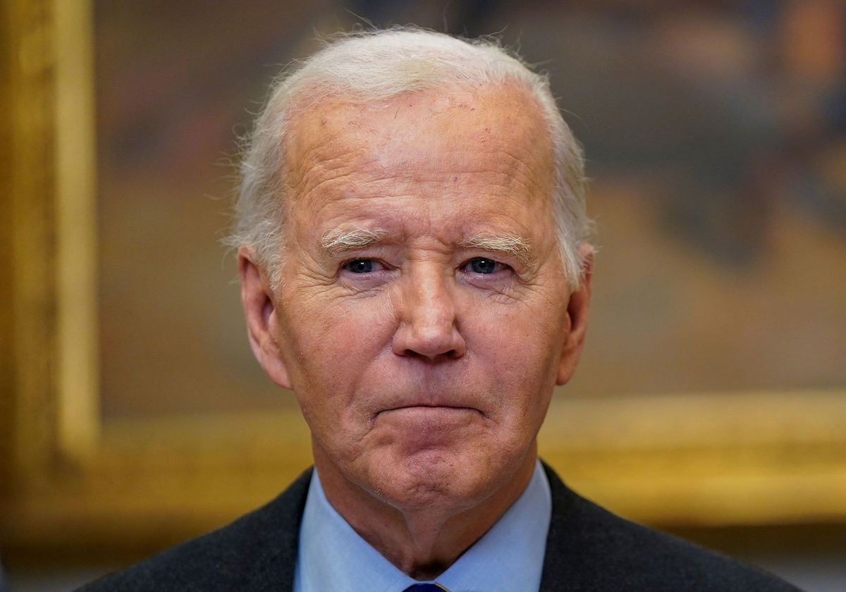 <i>Elizabeth Frantz/Reuters/File via CNN Newsource</i><br/>President Joe Biden looks on as he speaks from the Roosevelt Room about the jobs report and the state of the economy at the White House in Washington