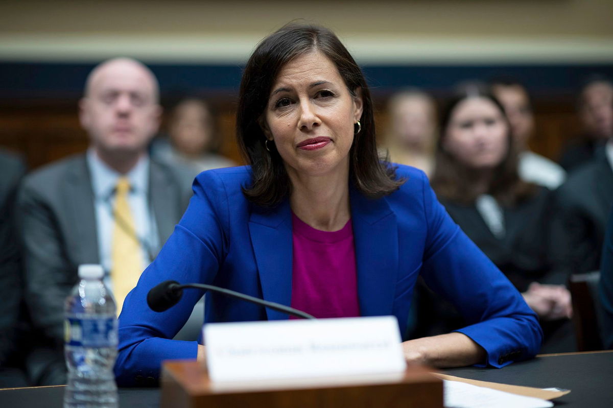 <i>Graeme Sloan/Sipa USA/AP via CNN Newsource</i><br/>Federal Communication Commission Chair Jessica Rosenworcel is pictured on June 21