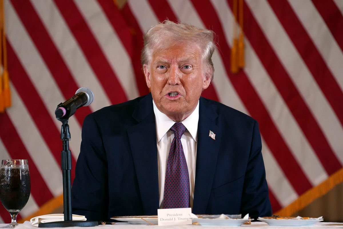 <i>Evan Vucci/AP via CNN Newsource</i><br/>President-elect Donald Trump speaks during a meeting with Republican governors at Mar-a-Lago