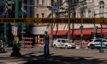 The French Quarter is blocked by authorities after a terrorist attack in New Orleans