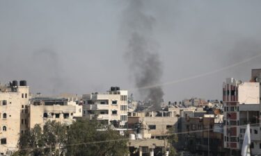 A general view of the buildings destroyed after Israeli attacks in the Shuja'iyya neighborhood of Gaza City