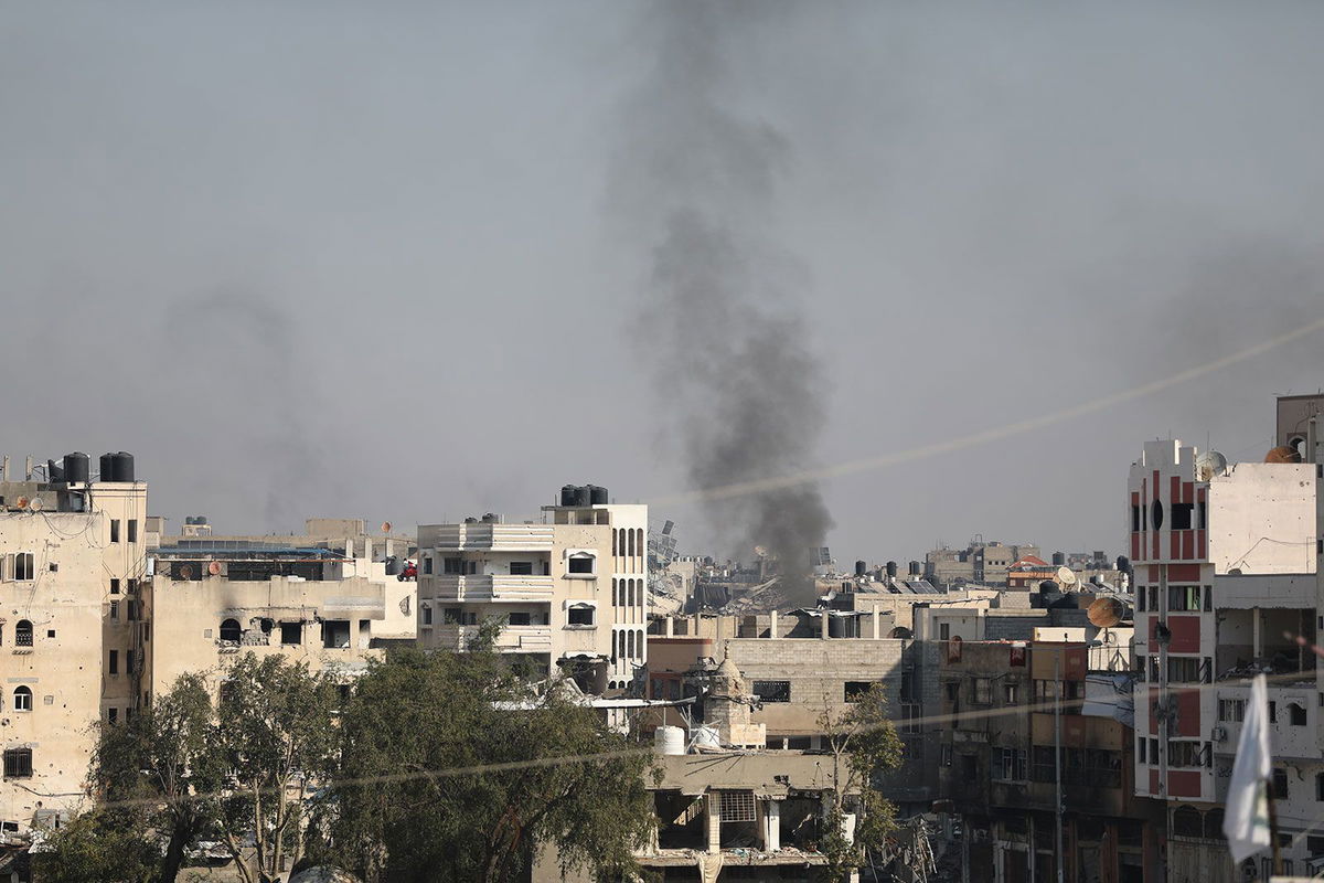 <i>Dawoud Abo Alkas/Anadolu/Getty Images via CNN Newsource</i><br/>A general view of the buildings destroyed after Israeli attacks in the Shuja'iyya neighborhood of Gaza City