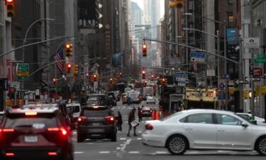 Traffic on 2nd Avenue in New York is seen here on January 3. New York's controversial plan to charge drivers for entering Manhattan's central business district starting on Sunday is facing a last-ditch challenge from neighboring New Jersey.