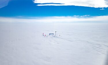 One of many research stations on the Greenland ice sheet that scientists use to track its movement and elevation.