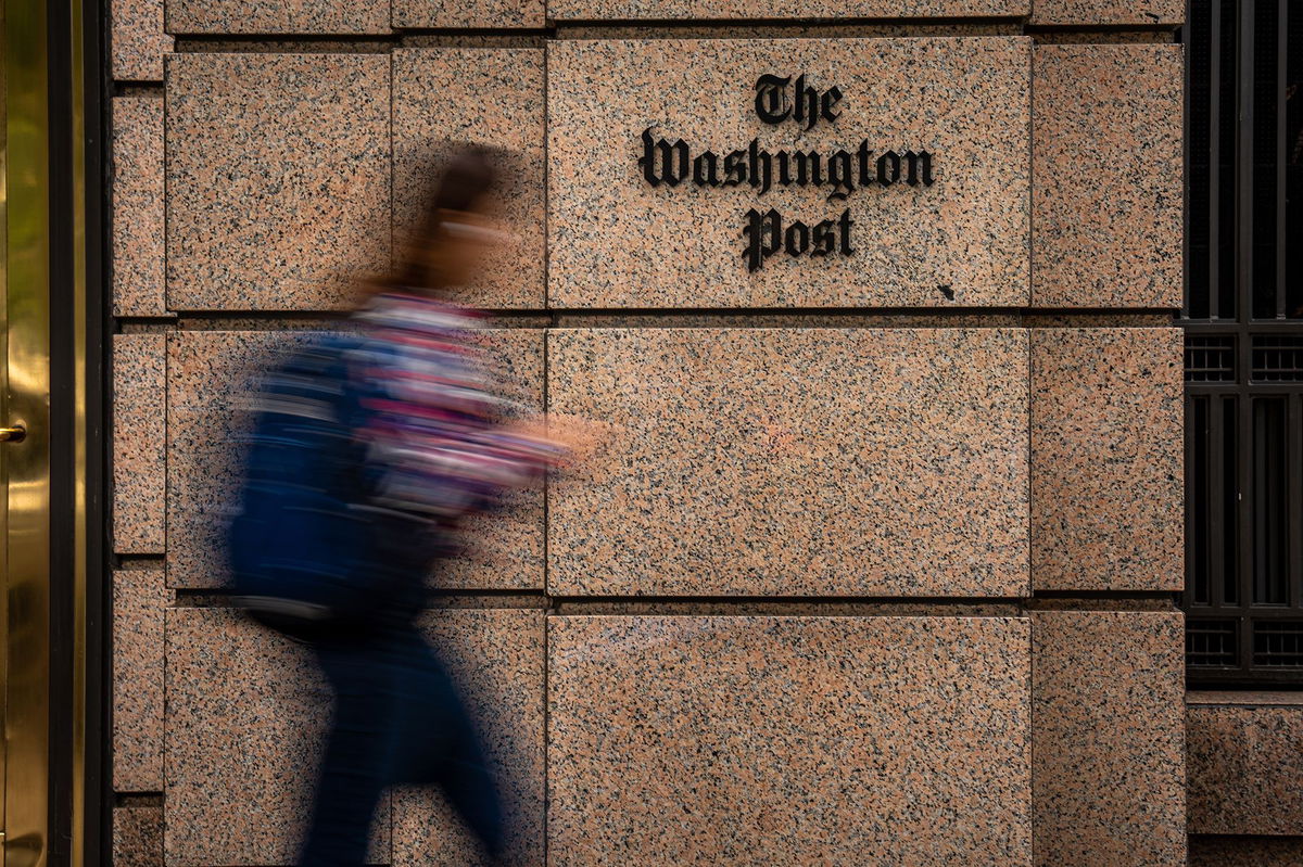 <i>Andrew Harnik/Getty Images via CNN Newsource</i><br/>The Washington Post Building is pictured at One Franklin Square Building on June 5