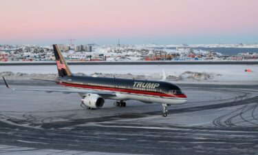 An aircraft reported to carry US businessman Donald Trump Jr. arrives in Nuuk