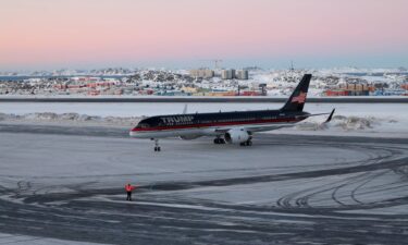 An aircraft thought to be carrying Donald Trump Jr. arrives in Nuuk