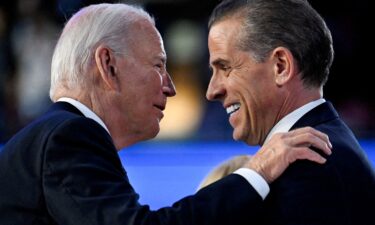 President Joe Biden greets his son