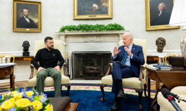 US President Joe Biden and Ukraine's President Volodymyr Zelensky meet in the Oval Office in Washington