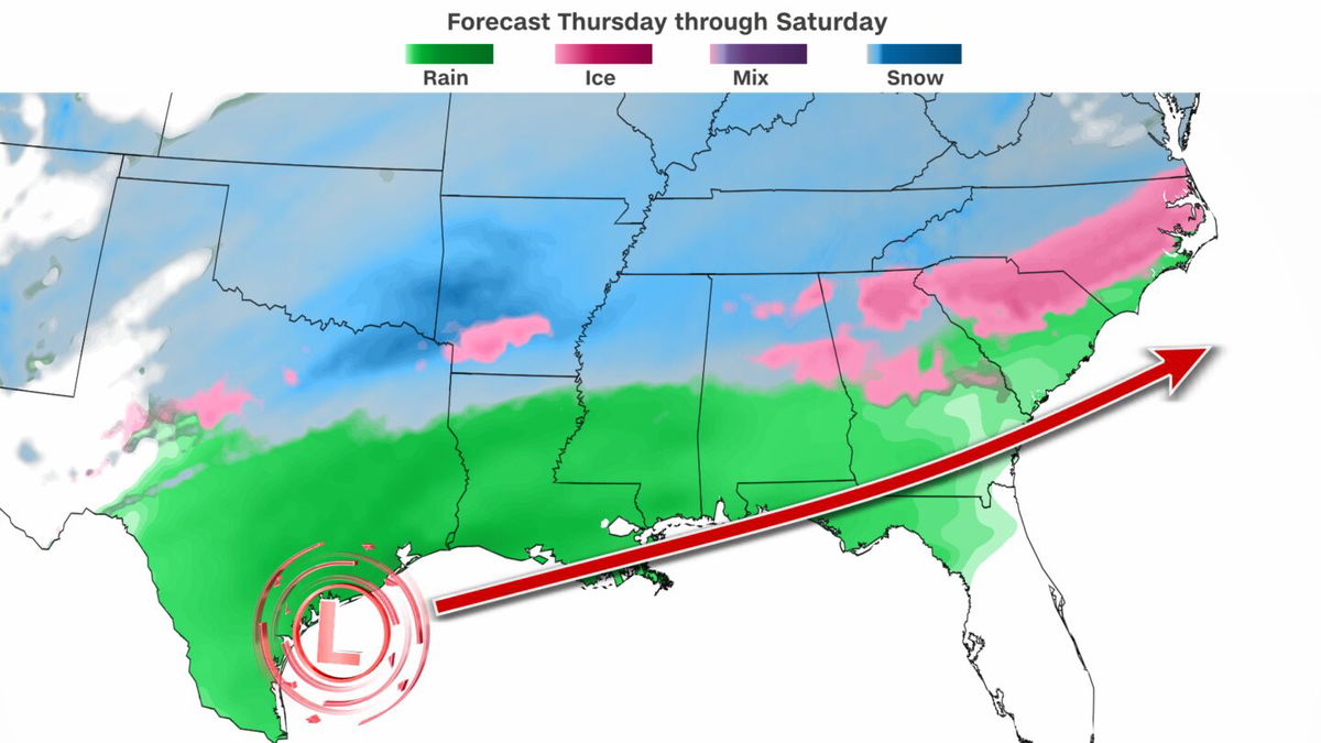 <i>CNN Weather via CNN Newsource</i><br/>A potent winter storm will spread snow