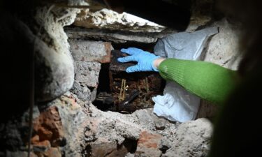 The burial insignia were recovered from a hiding place where they were stored in 1939.