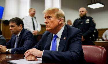 Former President Donald Trump sits at the defendant's table inside the courthouse as the jury is scheduled to continue deliberations for his hush money trial at Manhattan Criminal Court on May 30 in New York City.