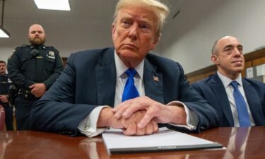 Former President Donald Trump appears at Manhattan criminal court during jury deliberations in his criminal hush money trial in New York on May 30.