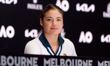 Emma Raducanu speaks to the media ahead of the 2025 Australian Open at Melbourne Park.