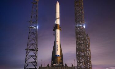 Blue Origin's New Glenn rocket is seen on a launchpad at Cape Canaveral Space Force Station in Florida on December 27