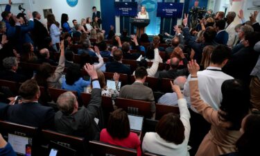 White House Press Secretary Karoline Leavitt takes questions from reporters during a news conference in the Brady Press Briefing Room at the White House on March 19 in Washington