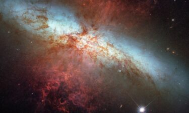 A supernova occurs when a star violently explodes at the end of its lifetime. Here