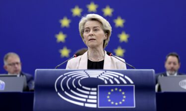 European Commission President Ursula von der Leyen speaks at the European Parliament in Strasbourg