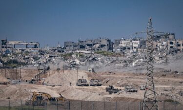 A general view of the destruction in Gaza seen from the border between Israel and Gaza on March 8
