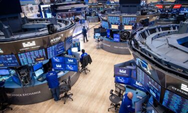 Traders work on the floor of the New York Stock Exchange (NYSE) in New York