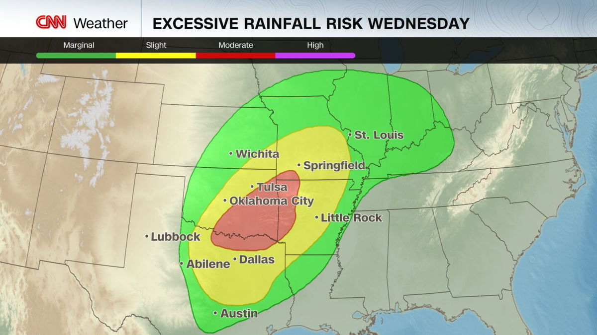 <i>CNN Weather via CNN Newsource</i><br/>New rounds of severe thunderstorms and life-threatening