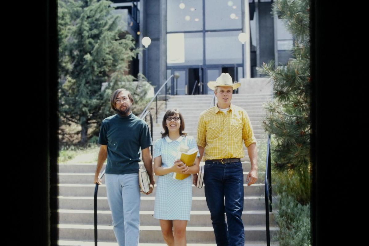 Suzanne Painter with classmates in the 1960s, COCC