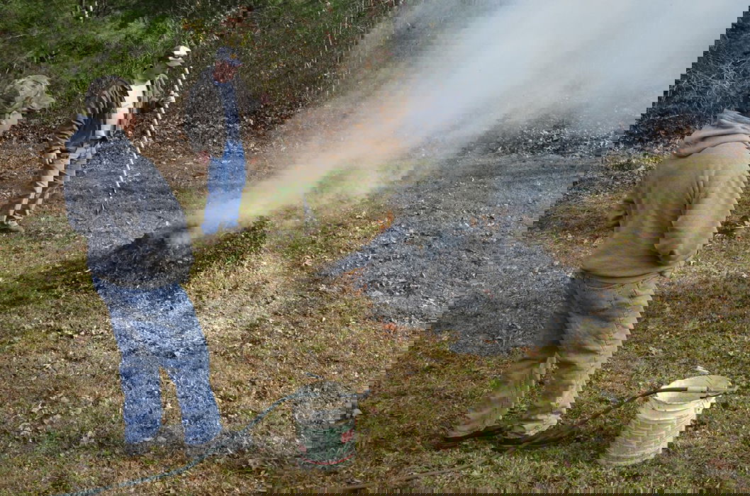 Officials say this is what a debris burn should look like (kept small, a water source and tool on hand - people with it the whole time).