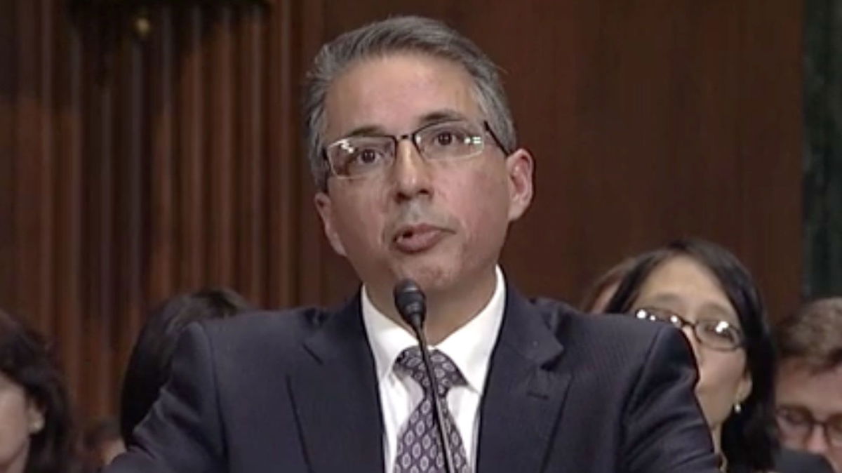 <i>Senate Judiciary Committee via CNN Newsource</i><br/>Fernando Rodriguez Jr. speaks before the Senate Judiciary Committee in November 2017.