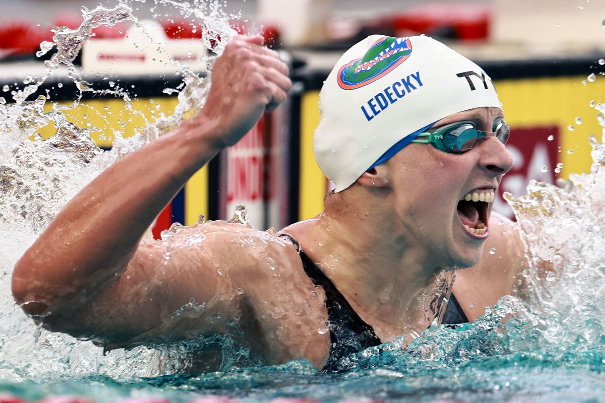 <i>Carmen Mandato/Getty Images via CNN Newsource</i><br/>Katie Ledecky set her first world record in seven years on May 3.
