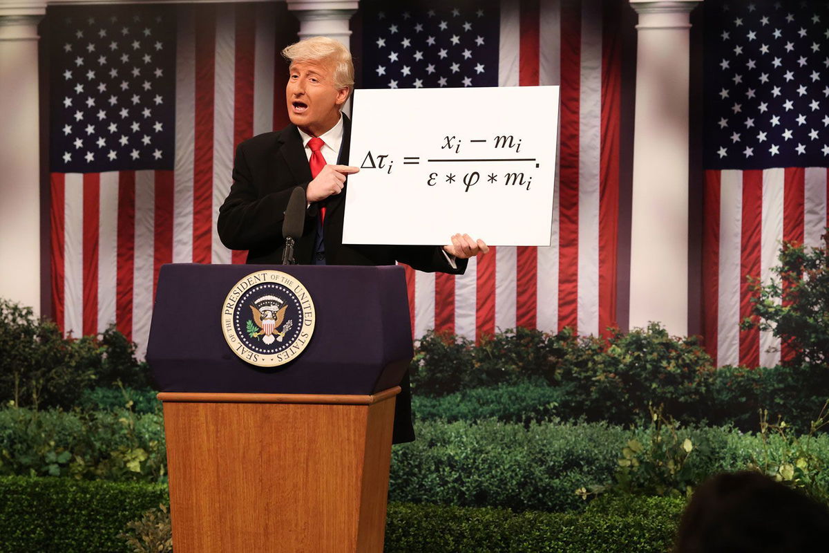 <i>Will Heath/NBC/Getty Images via CNN Newsource</i><br/>James Austin Johnson portrays President Donald Trump during the