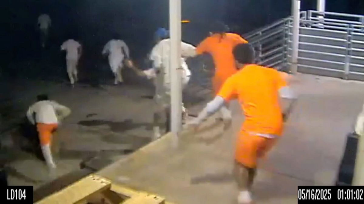 <i>Orleans Parish Sheriff's Office via CNN Newsource</i><br/>A still from surveillance video released by the Orleans Parish Sheriff's Office shows inmates escaping a New Orleans jail.