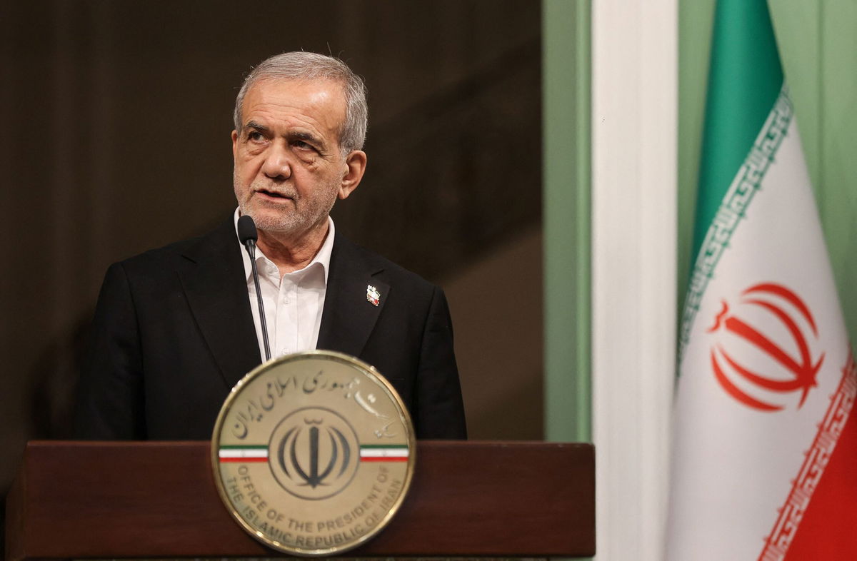<i>Majid Asgaripour/WANA via Reuters via CNN Newsource</i><br/>Iranian President Masoud Pezeshkian in Tehran