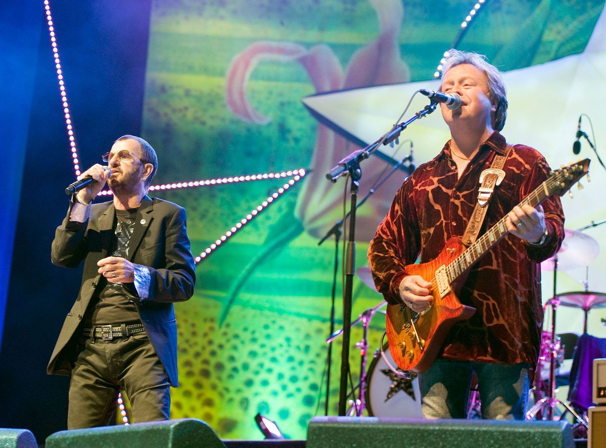<i>Steve Thorne/Redferns/Getty Images via CNN Newsource</i><br/>Ringo Starr and Rick Derringer perform at Symphony Hall on June 20