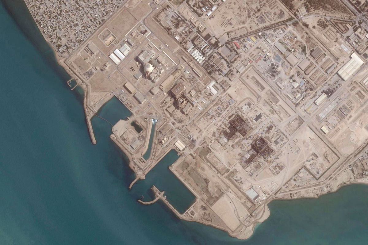 <i>Planet Labs PBC/AP via CNN Newsource</i><br/>This satellite photo from Planet Labs PBC shows the Bushehr nuclear reactor in Iran on May 1.
