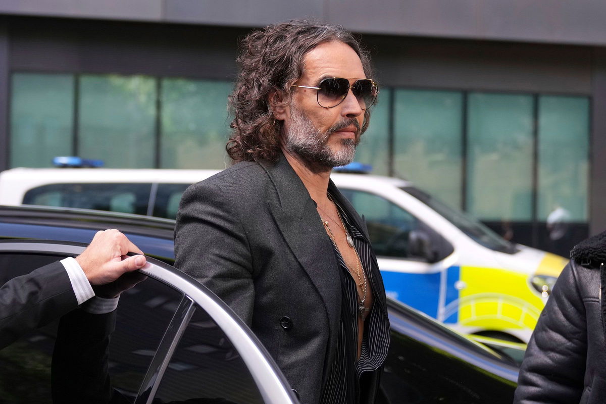 <i>Alastair Grant/AP via CNN Newsource</i><br/>Russell Brand arrives at Southwark Crown Court in London
