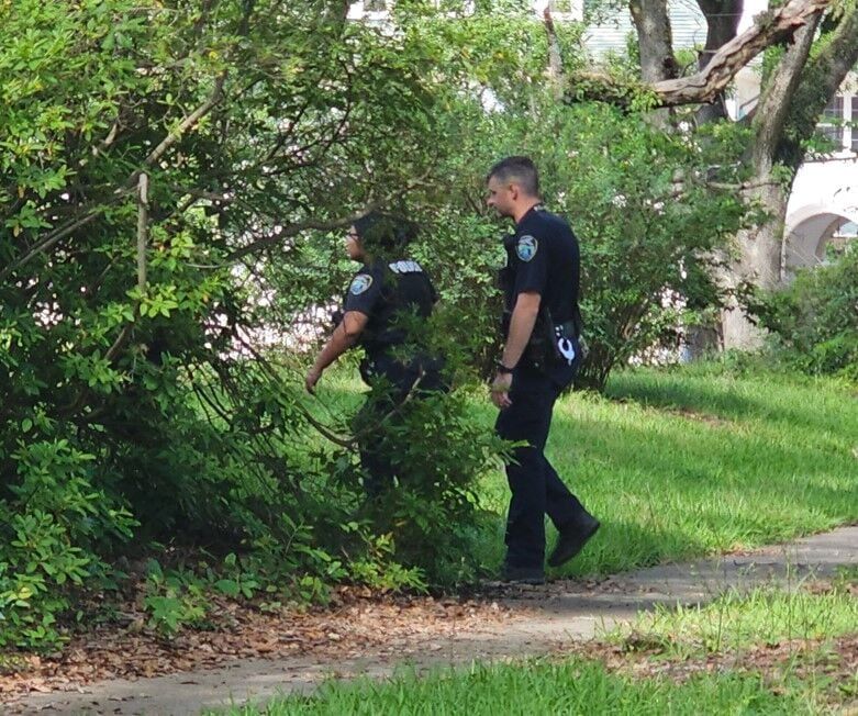 <i>KTBS via CNN Newsource</i><br/>Police search around a Shreveport home after the owners returned from a trip and discovered someone had moved in.