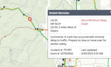 Fatal crash Highway 20 ODOT TripCheck