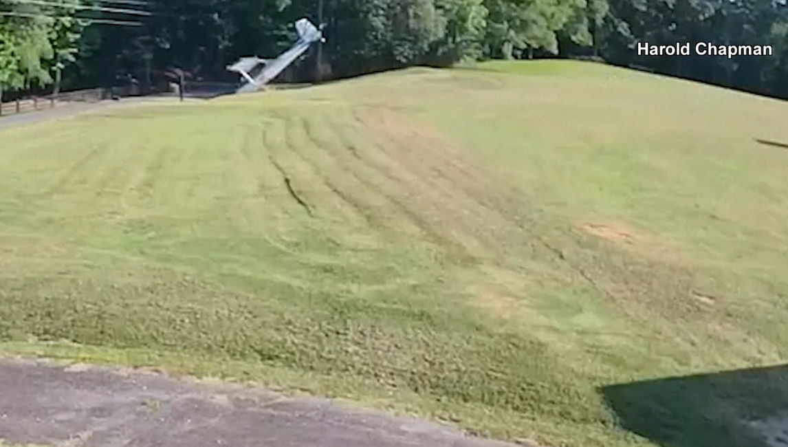 Caught on camera: A plane flips over on landing in South Carolina