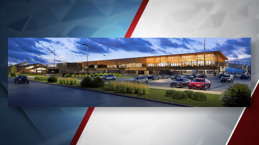 Rendering of expanded Redmond Airport terminal, a project including seven new jet bridges and expanded waiting areas, expected to open in 2028