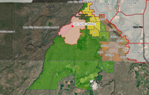 Revised Alder Springs evacuation levels map