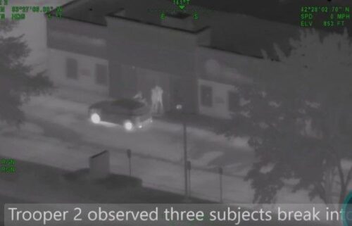 State police provided a video clip of the surveillance and arrest that happened late Wednesday in response to a break-in near 10 Mile Road and Haggerty Road.