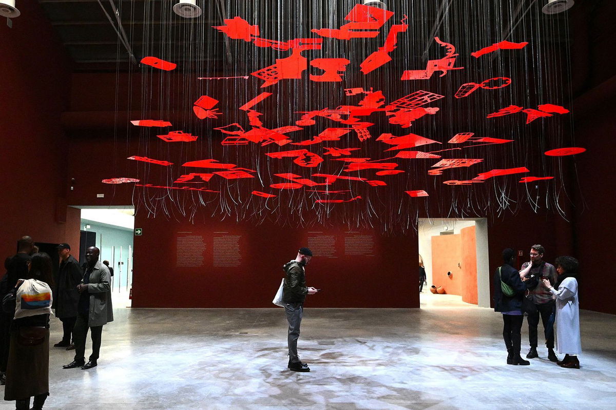 <i>Vincenzo Pinto/AFP/Getty Images via CNN Newsource</i><br/>Lokko’s own work exhibited at the 2023 Venice Biennale