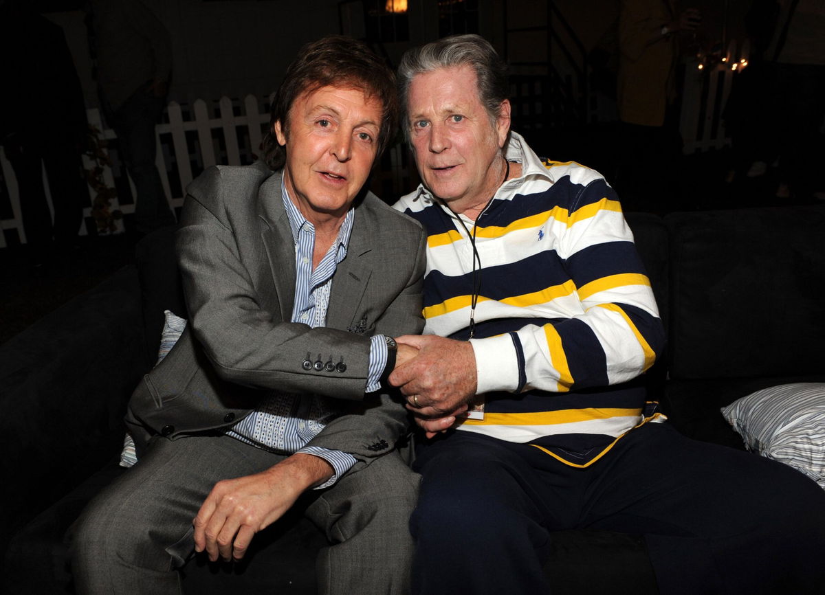 <i>Kevin Mazur/MPL/WireImage/Getty Images via CNN Newsource</i><br/>Paul McCartney and Brian Wilson in 2009.