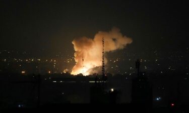 Smoke rises up after an explosion in Tehran